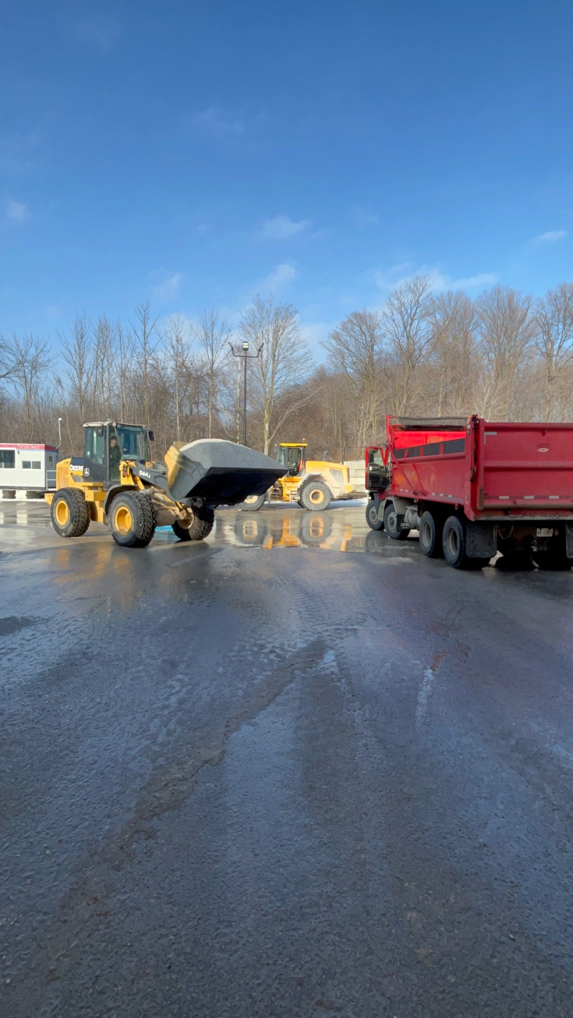 Wheel loader operating in the True North Salt yard